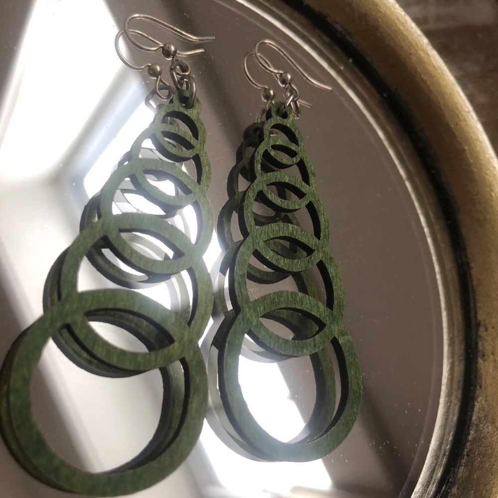 Wooden retro earrings
